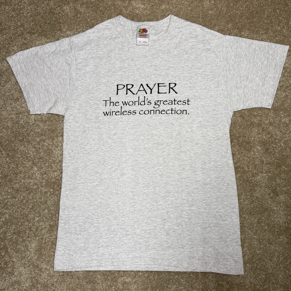 Vintage Jesus T Shirt "The World's Greatest Wireless Connection" Size Medium